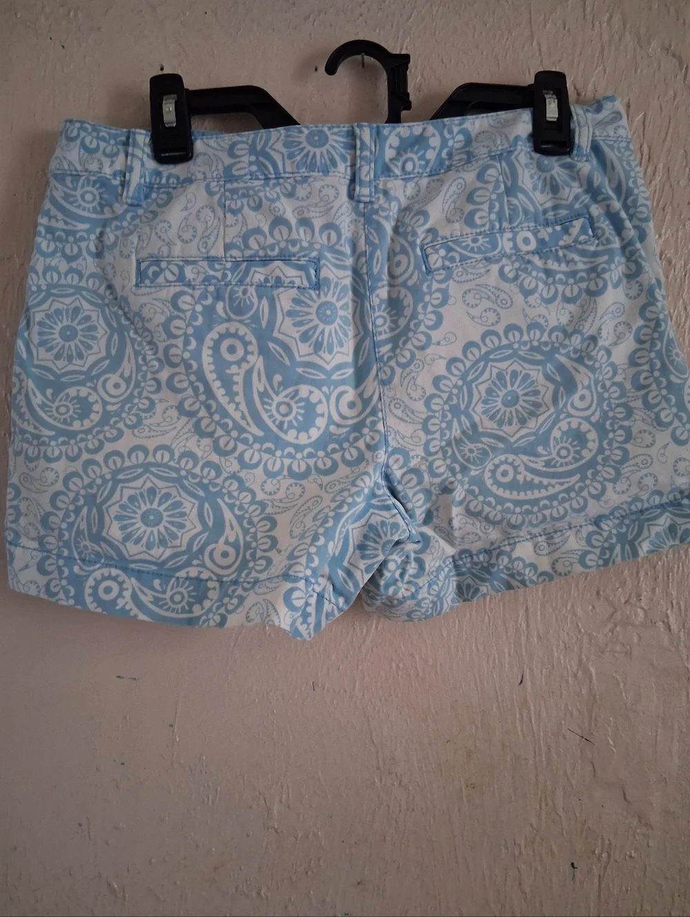 LOFT Paisley Shorts Size 8 Blue White Preppy Summer Coastal Chic EUC - Picture 4 of 4